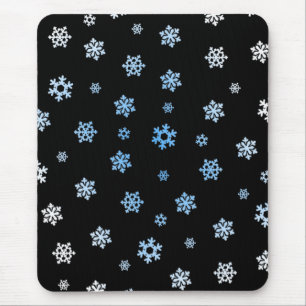 Snowflakes (Blue & White) Mouse Mat