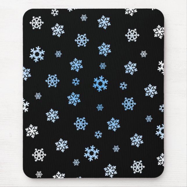 Snowflakes (Blue & White) Mouse Mat (Front)