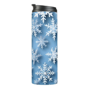Snowflakes Blue Winter Thermal Tumbler