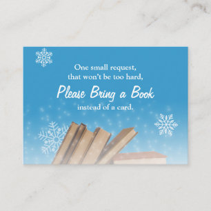 Snowflakes Bring a Book Winter Baby Shower Insert