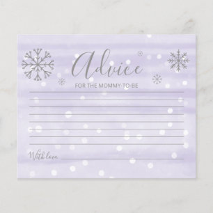 Snowflakes Budget Baby Shower Advice Cards