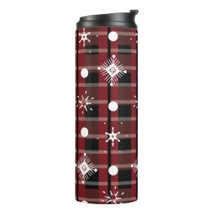 Snowflakes Buffalo Pattern Holiday Thermal Tumbler