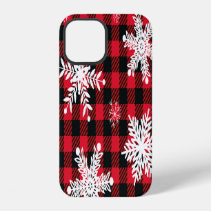 Snowflakes & Buffalo Plaid: Winter Charm iPhone 12 Case