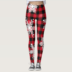 Snowflakes & Buffalo Plaid: Winter Charm Leggings