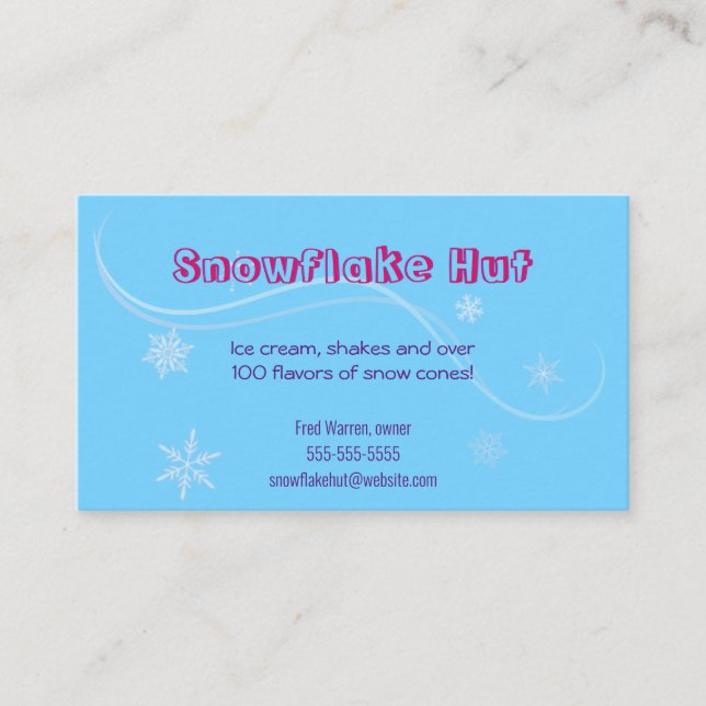 Snowflakes Business Card (Front)
