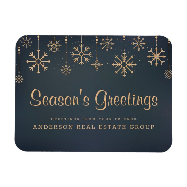 Snowflakes Business Season's Greetings Magnet (Horizontal)