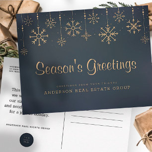 Snowflakes Business Season's Greetings Postcard