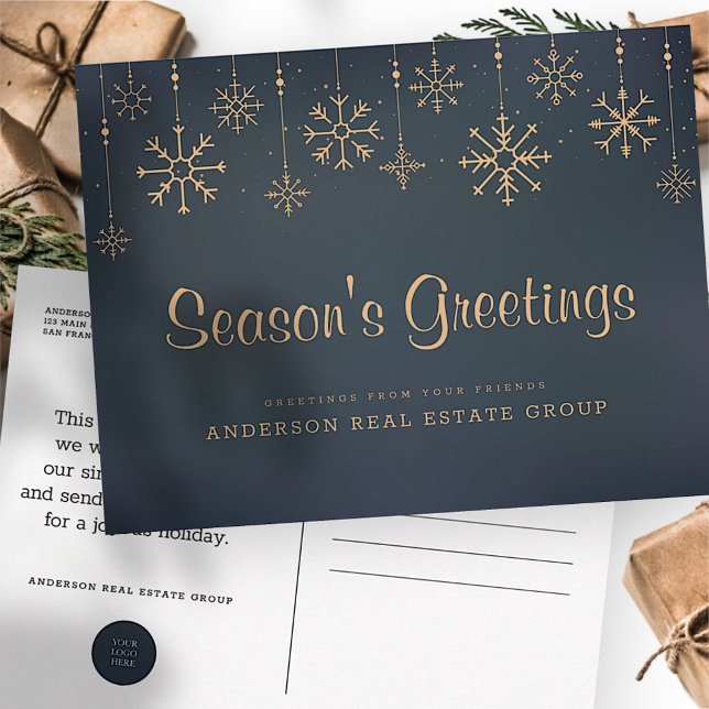 Snowflakes Business Season's Greetings Postcard (Creator Uploaded)