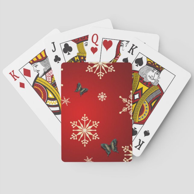 Snowflakes & Butterflies Playing Cards (Back)