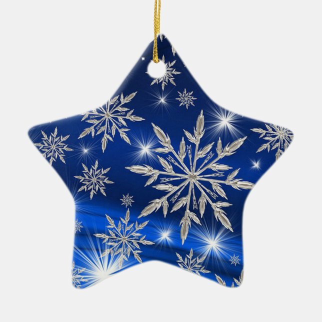 Snowflakes Ceramic Tree Decoration (Front)