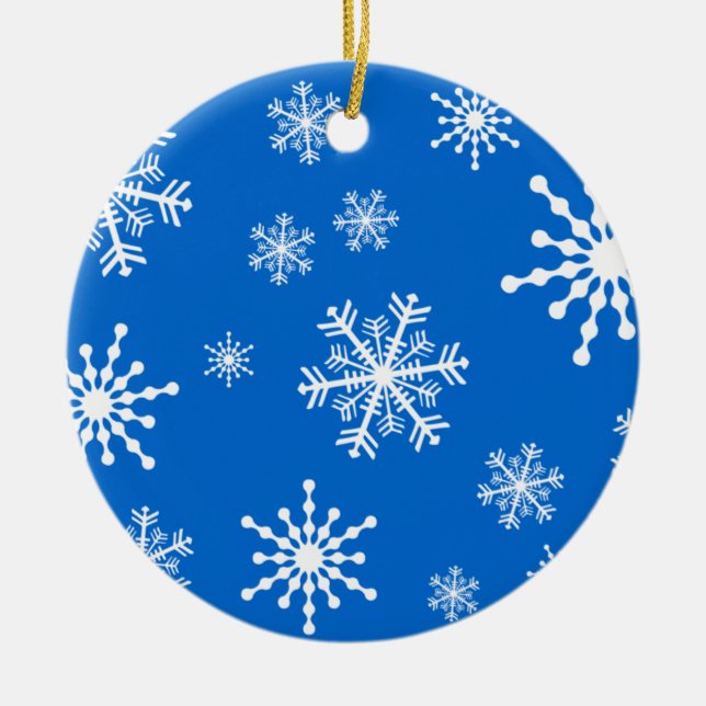 Snowflakes Ceramic Tree Decoration (Front)