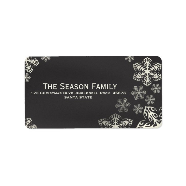 Snowflakes chalkboard address label (Front)