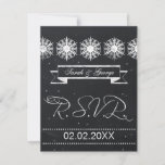 snowflakes chalkboard winter wedding RSVP<br><div class="desc">snowflakes chalkboard winter wedding RSVP. Matching products also available</div>