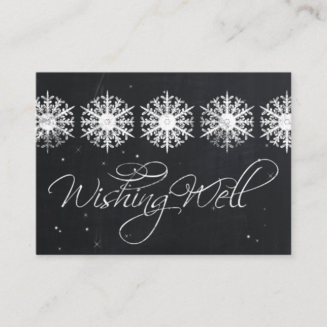snowflakes chalkboard winter  wishing well cards (Front)