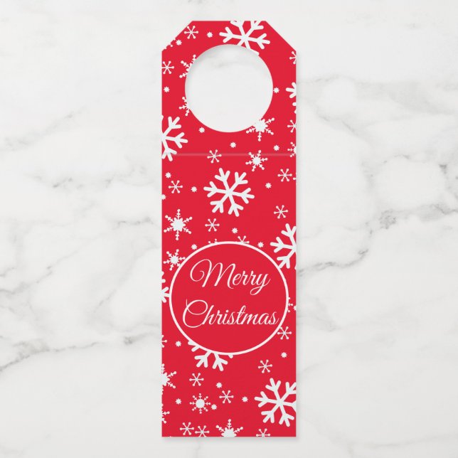 Snowflakes Christmas Bottle Hanger Tag (Front)