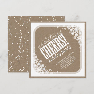 Snowflakes Christmas Cheers Holiday Party Invite
