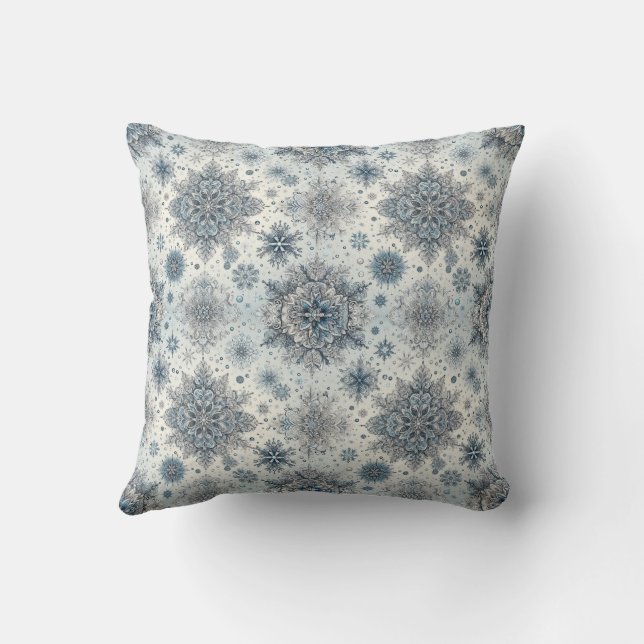 Snowflakes Christmas design decor Cushion (Back)