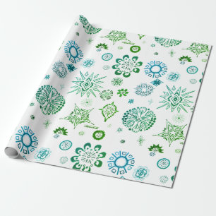 SNOWFLAKES Christmas gift wrap m3galleryStudio