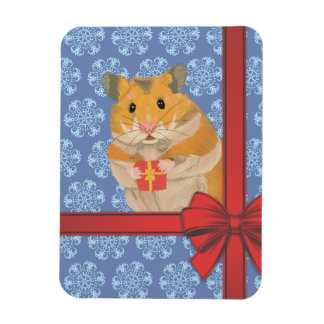 Snowflakes Christmas Hamster Magnet