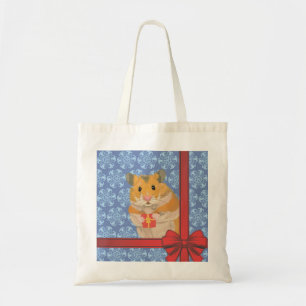 Snowflakes Christmas Hamster Tote Bag