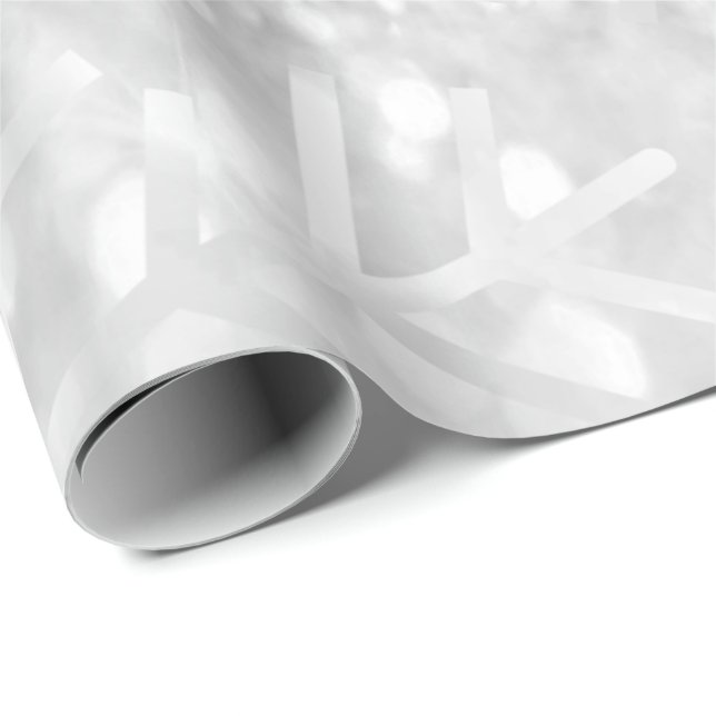 Snowflakes Christmas Holiday Grey Silver Glitter Wrapping Paper (Roll Corner)