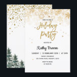 Snowflakes Christmas Holiday Party Invitation card<br><div class="desc">Elegant Rustic Christmas Holiday Party Invitation card</div>