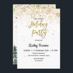 Snowflakes Christmas Holiday Party Invitation card<br><div class="desc">Elegant Rustic Christmas Holiday Party Invitation card</div>