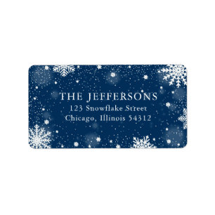 Snowflakes Christmas / Holiday Return Address Label