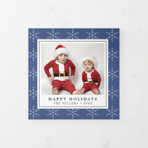 Snowflakes Christmas Holiday Trifold Photo Card