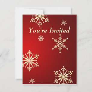 Snowflakes Christmas Open House Invitation