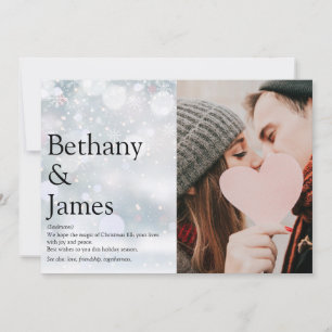 Snowflakes Christmas Photo Couples Definition Holiday Card