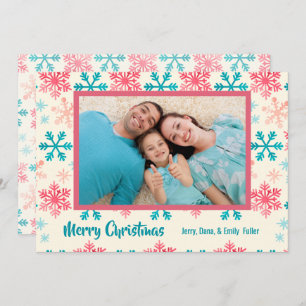 Snowflakes Christmas Photo Holiday Card