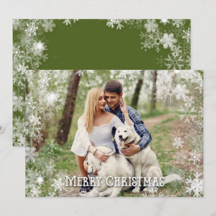 Snowflakes Christmas Photo Holiday Card