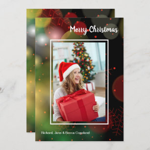 Snowflakes Christmas Photo Holiday Card