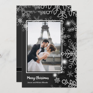 Snowflakes Christmas Photo Holiday Card