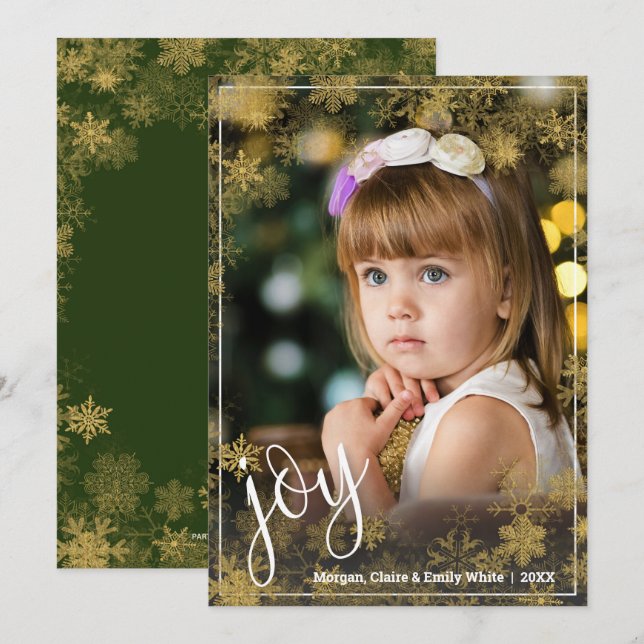 Snowflakes Christmas Photo Holiday Card (Front/Back)