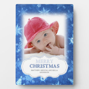 Snowflakes Christmas Photo Plaque