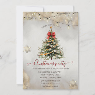 Snowflakes,Christmas Pine Tree Lights Company  Invitation