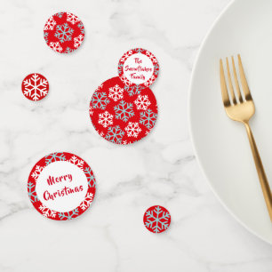 Snowflakes Christmas Red Confetti