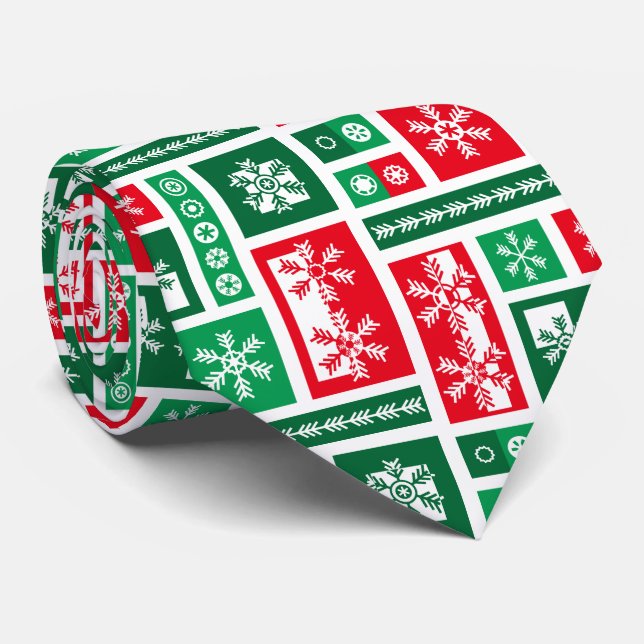 Snowflakes Christmas Tie (Rolled)