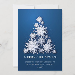 Snowflakes Christmas Tree Corporate Greeting Holiday Card