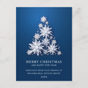 Snowflakes Christmas Tree Corporate Greeting Postcard