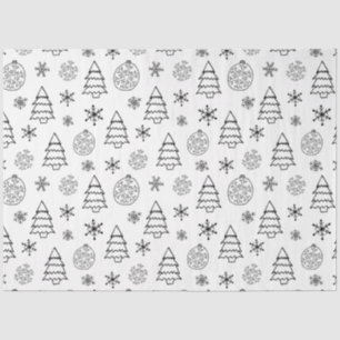 Snowflakes Christmas Trees Ornaments Christmas Tissue Paper
