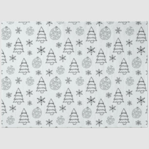 Snowflakes Christmas Trees Ornaments Christmas Tissue Paper