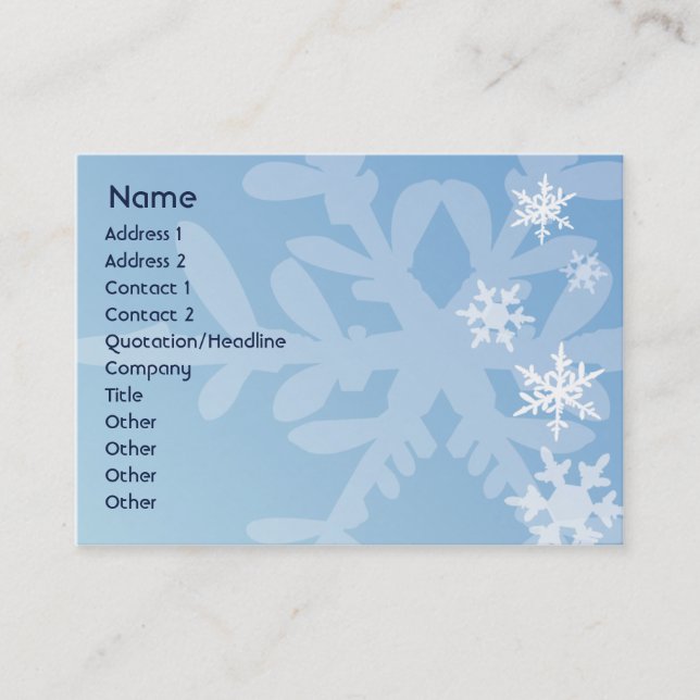 Snowflakes - Chubby Business Card (Front)