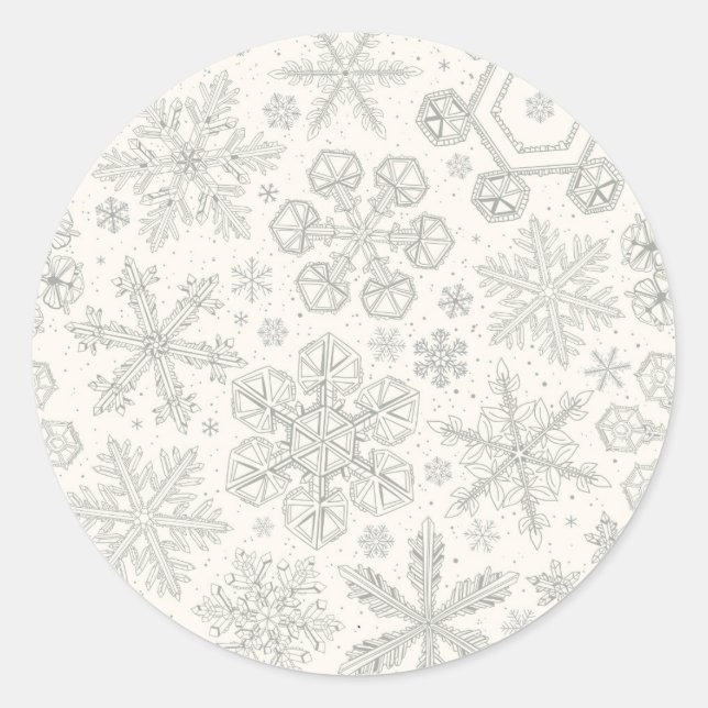 Snowflakes Classic Round Sticker (Front)
