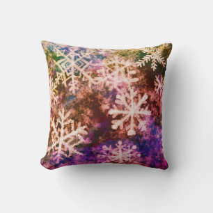 Snowflakes colourful Throw Pillow