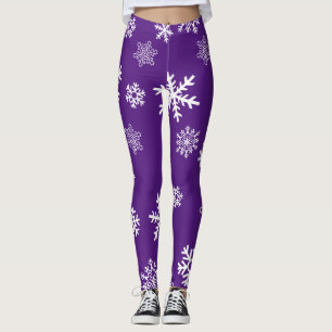Snowflakes Customise Background Colour Leggings