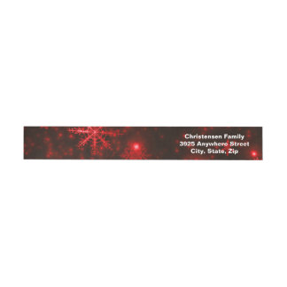 Snowflakes Deep Red Background Wrap Address Labels