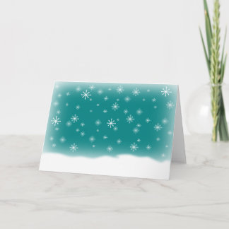 SNOWFLAKES DESIGN TEAL HOLIDAY CARD